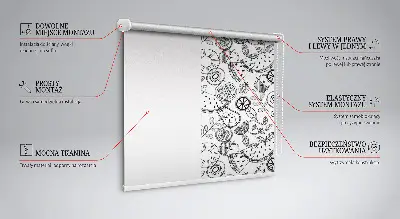 Estores de rolo interiores para janela Frutas desenhadas