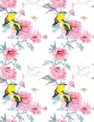 Estores de rolo interiores Pássaros em flores