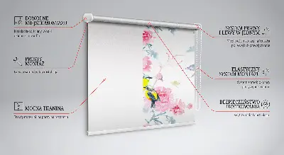 Estores de rolo interiores Pássaros em flores