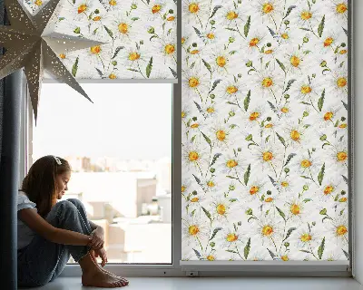 Estores de rolo interiores para janela Margaridas