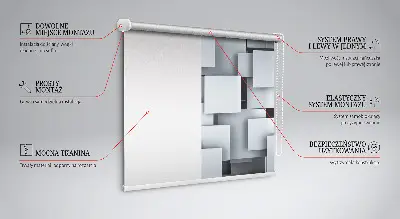 Estores de rolo para janela Quadrados 3D cinza