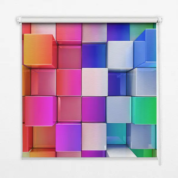Estores de rolo interiores Cubos 3D coloridos