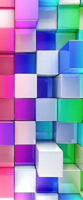Estores de rolo interiores Cubos 3D coloridos