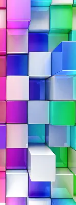 Estores de rolo interiores Cubos 3D coloridos
