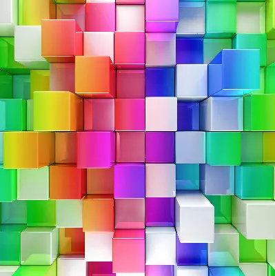 Estores de rolo interiores Cubos 3D coloridos