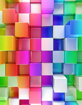 Estores de rolo interiores Cubos 3D coloridos