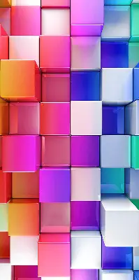 Estores de rolo interiores Cubos 3D coloridos