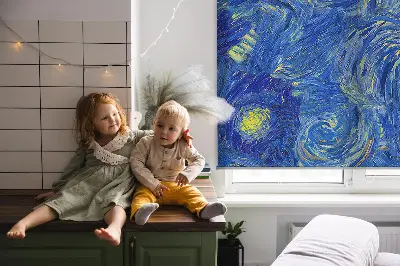 Estores de rolo interiores para janela Quadro azul pintado