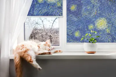 Estores de rolo interiores para janela Quadro azul pintado