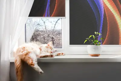 Estores de rolo interiores Animação laranja e azul