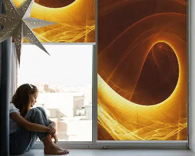 Estores de rolo para porta de varanda Abstração laranja