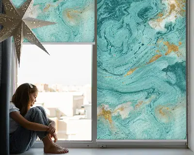 Estores de rolo interiores para janela Granito turquesa