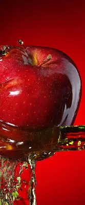Estores de rolo para janela Uma maçã regada com água