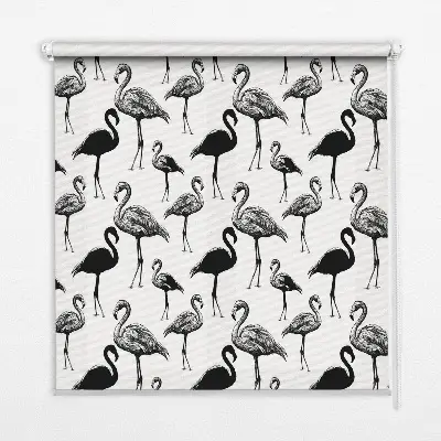 Estores de rolo para porta de varanda flamingos pretos