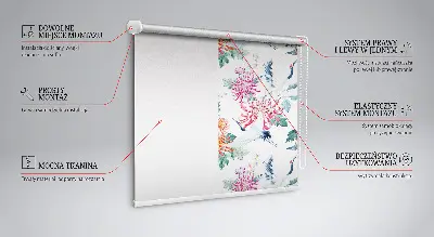 Estores de rolo para porta de varanda Garça e flor