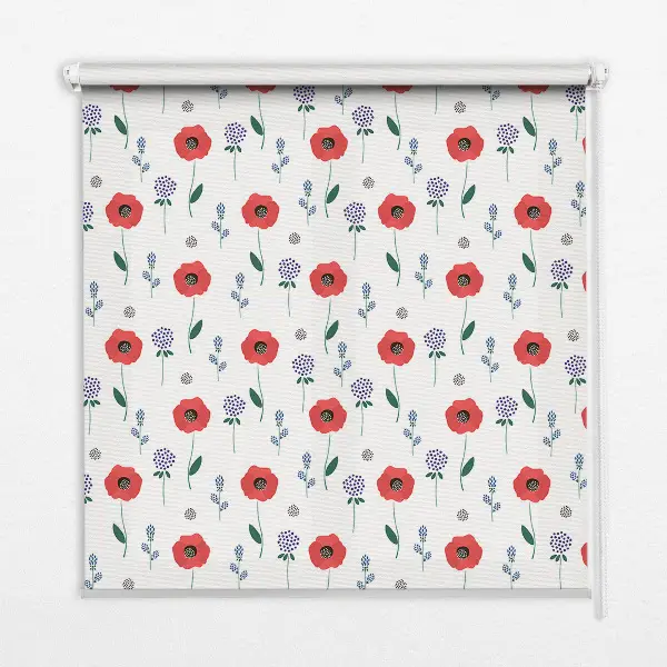 Estores de rolo interiores para janela Flores de papoula