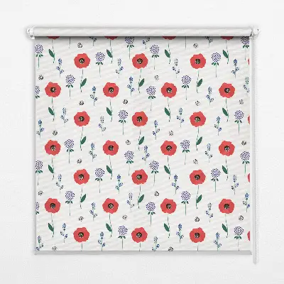 Estores de rolo interiores para janela Flores de papoula