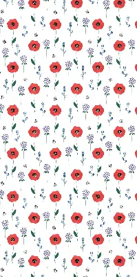Estores de rolo interiores para janela Flores de papoula