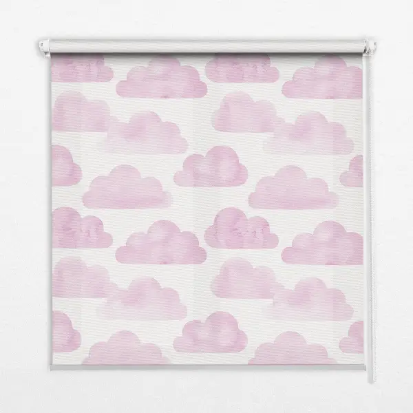 Estores de rolo em tecido Nuvens cor-de-rosa