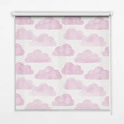 Estores de rolo em tecido Nuvens cor-de-rosa