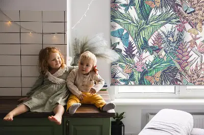 Estores de rolo interiores Borboletas em flores