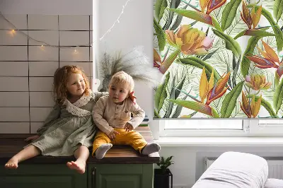 Estores de rolo interiores para janela Plantas exóticas