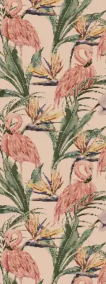 Estores de rolo interiores para janela Flamingos e flores