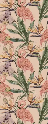 Estores de rolo interiores para janela Flamingos e flores