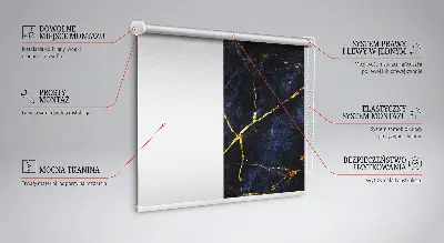 Estores de rolo interiores para janela mármore azul marinho