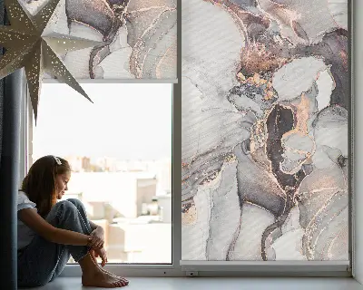 Estores de rolo interiores para janela Mármore cinza