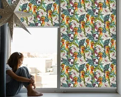Estores de rolo interiores para janela Pássaros e flores