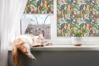 Estores de rolo interiores para janela Pássaros e flores