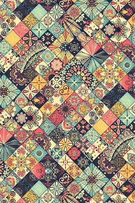 Estores de rolo interiores para janela Azulejos coloridos