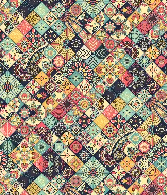 Estores de rolo interiores para janela Azulejos coloridos