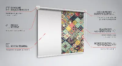 Estores de rolo interiores para janela Azulejos coloridos