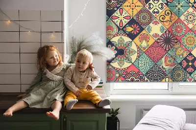 Estores de rolo interiores para janela Azulejos coloridos
