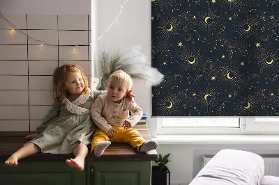 Estores de rolo interiores Lua e estrelas