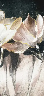 Estores de rolo interiores para janela flores pintadas