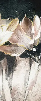 Estores de rolo interiores para janela flores pintadas