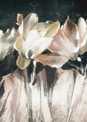 Estores de rolo interiores para janela flores pintadas