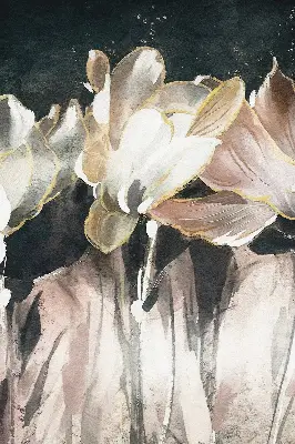 Estores de rolo interiores para janela flores pintadas