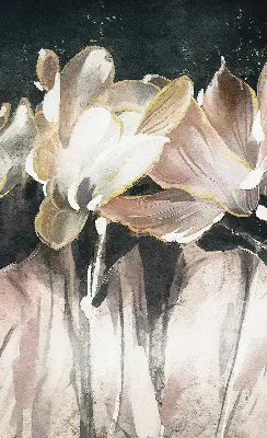 Estores de rolo interiores para janela flores pintadas