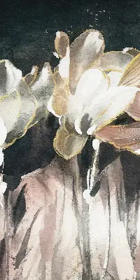 Estores de rolo interiores para janela flores pintadas
