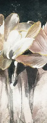 Estores de rolo interiores para janela flores pintadas