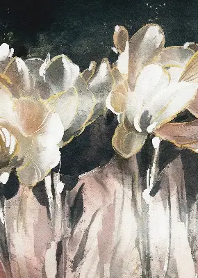 Estores de rolo interiores para janela flores pintadas