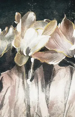 Estores de rolo interiores para janela flores pintadas