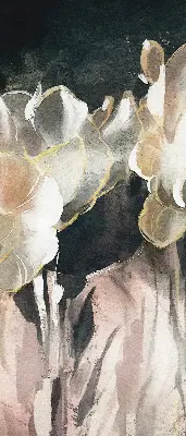 Estores de rolo interiores para janela flores pintadas