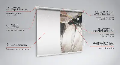 Estores de rolo interiores para janela flores pintadas