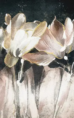 Estores de rolo interiores para janela flores pintadas