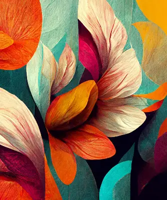 Estores de rolo interiores Flores em abstração